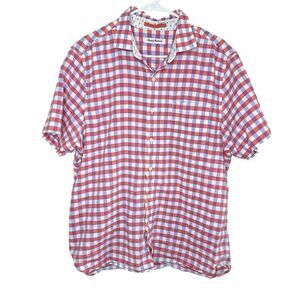 Tommy Bahama Men's Linen Blend Checkered Button Front Shirt Size Large